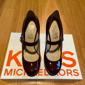 Michael Kors Iona Burgundy Mary Jane Platform Pump